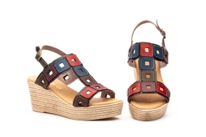 Sandalias Mujer Piel Multicolor  -  Ref. 9710 Multicolor