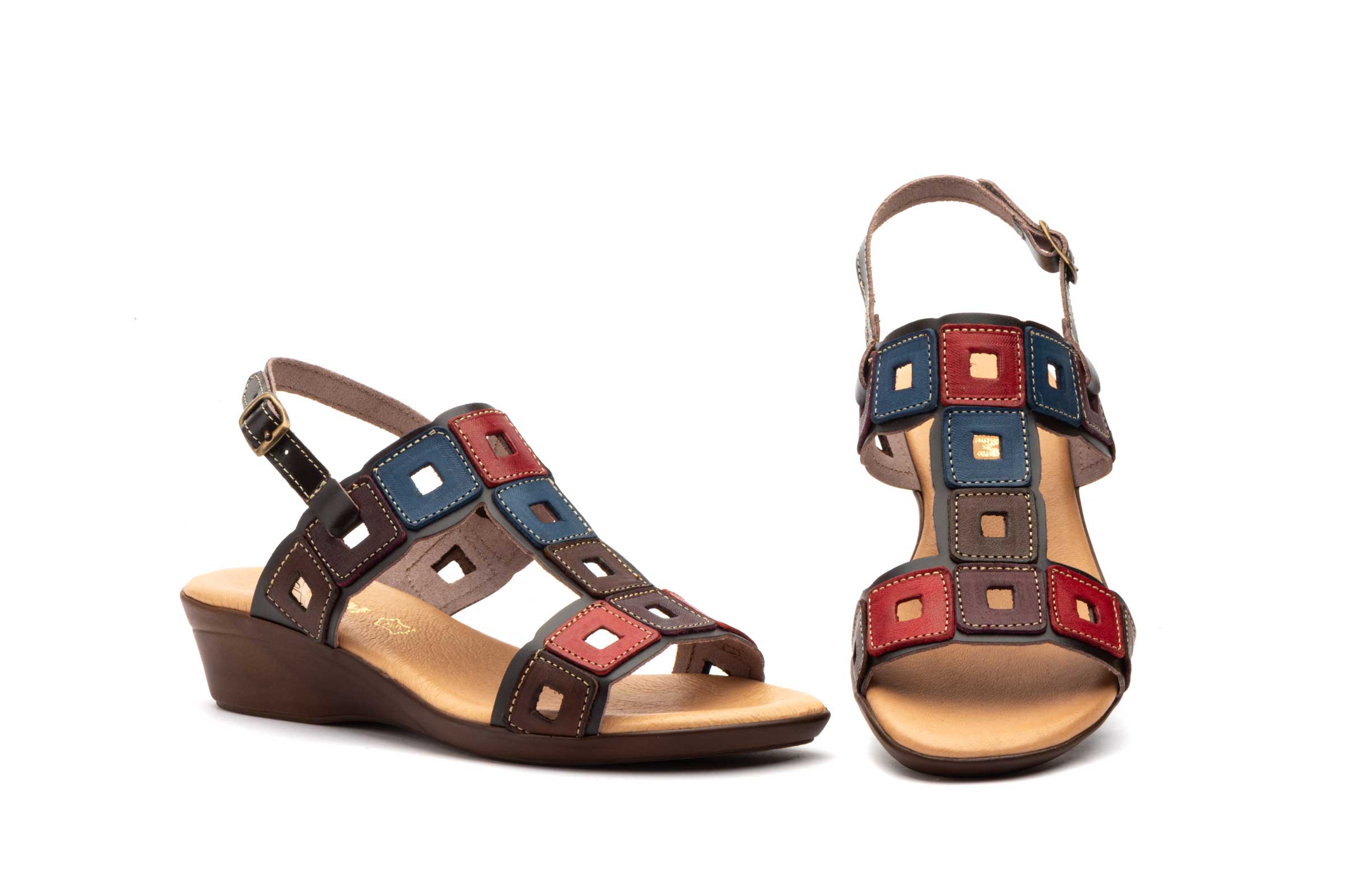 Sandalias Mujer Piel Multicolor  -  Ref. 9700 Multicolor