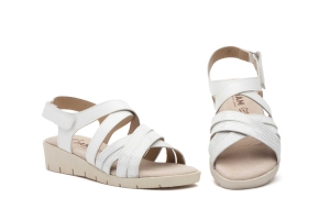 Sandalias Mujer Piel Blanco  -  Ref. BL-834 Blanco