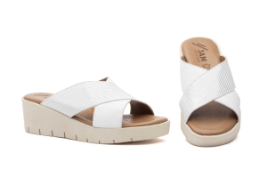 Sandalias Mujer Piel Blanco  -  Ref. BL-833 Blanco