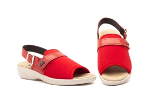 Sandalias Mujer Licra Rojo Correa BioUp  -  Ref. TS-1416S Rojo