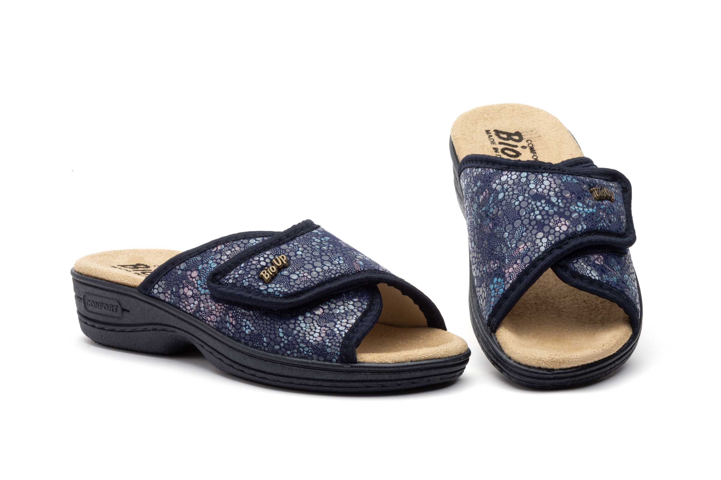 Sandalias Mujer Licra Ida Marino Velcro BioUp  -  Ref. TS-1570 Marino