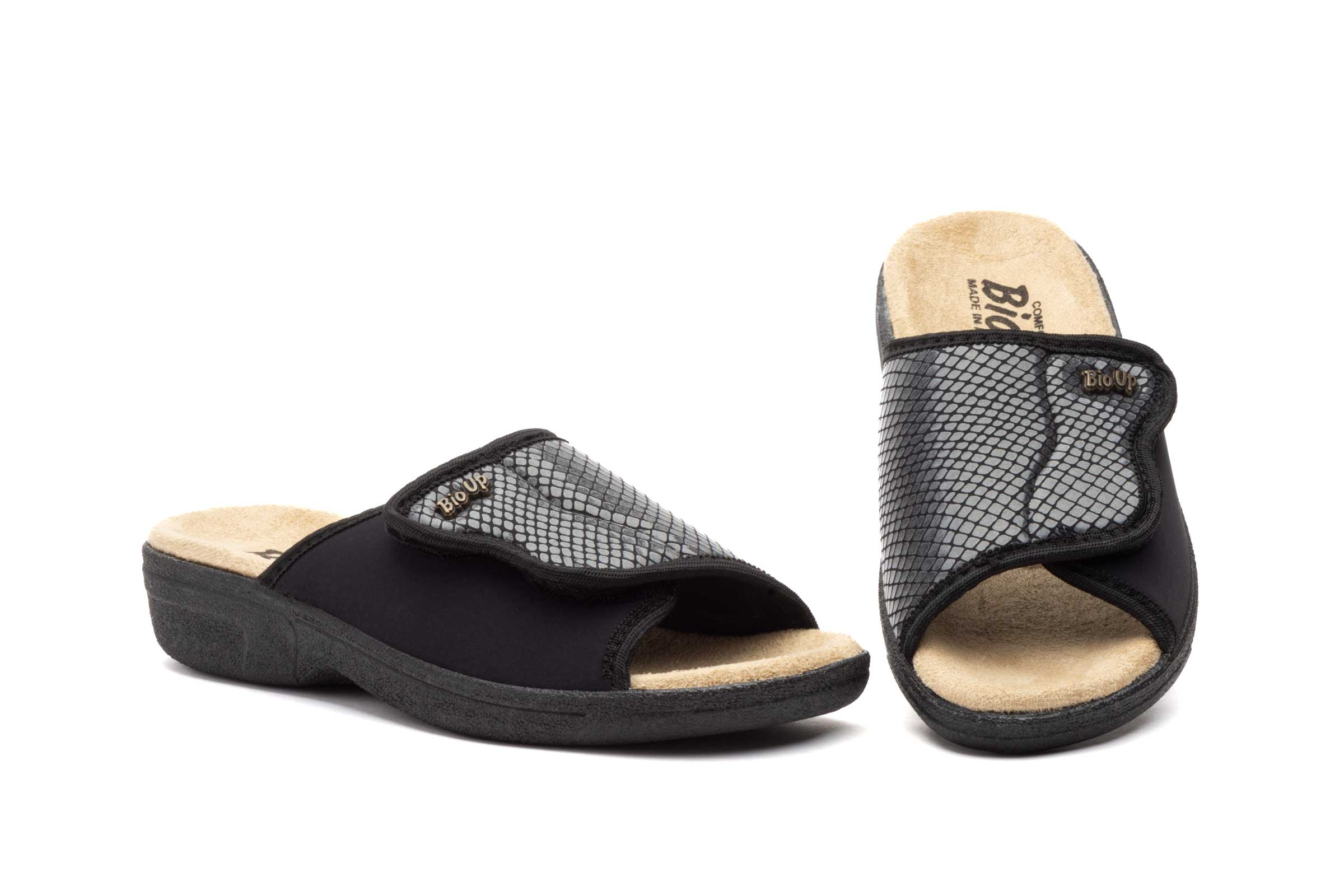 Sandalias Mujer Licra Negro BioUp  -  Ref. TS-1418 Negro