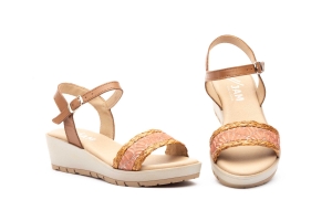 Sandalias Mujer Trenzado Cuero  -  Ref. CT-693 Cuero