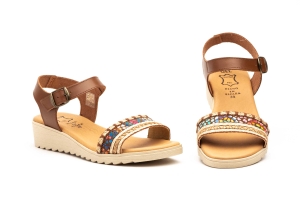 Sandalias Mujer Piel Cuero Multi  -  Ref. 3199 Cuero