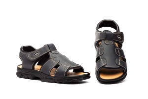 Sandalias Californiana Bio Hombre Piel Negro Morxiva  -  Ref. 7008 Negro