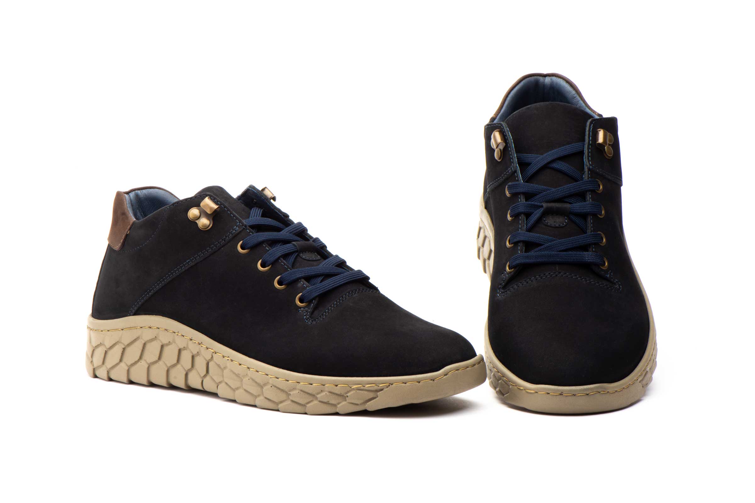 Zapatos Hombre Piel Nobuk Marrón Route 83  -  Ref. R83-11638 Marino