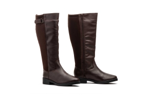 Botas Mujer Piel Marrón Elásticos  -  Ref. 90748 Marrón