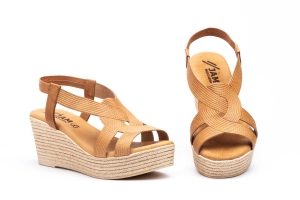 Sandalias Mujer PIel Camel  -  Ref. DSD-132 Camel