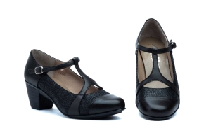 Zapatos Mujer Piel Negro Hebilla  -  Ref. 6528 Negro