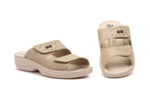 Zuecos Mujer Net Beige Velcro  -  Ref. TS-580 Beige