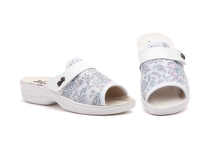 Zuecos Mujer Blanco Velcro  -  Ref. TS-1516 Blanco