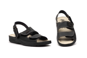 Sandalias Mujer Piel Negro  -  Ref. TS-680/S Negro