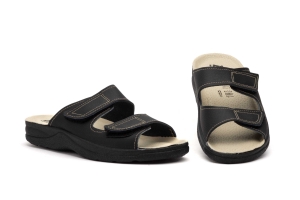 Sandalias Hombre Piel Testa Marrón Velcro  -  Ref. TS-680/R Marrón