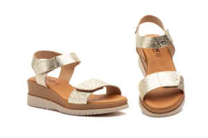 Sandalias Mujer Piel Platino  -  Ref. DSD-160 Platino