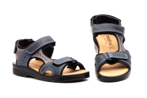 Sandalias Hombre Piel Marino Gris Morxiva  -  Ref. 37007 Marino Gris