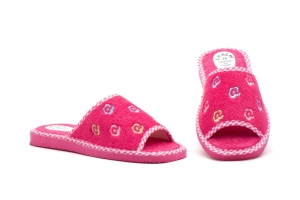 Zapatillas Mujer Fuxia Flores  -  Ref. ZCH-625 Fuxia