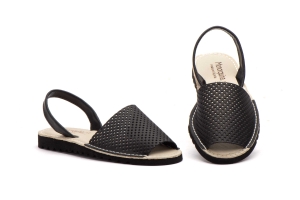 Menorquinas Mujer Piel Negro  -  Ref. 6702 Negro