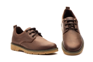 Zapatos Hombre Piel Marrón Cordones  -  Ref. R83-3001 Marrón