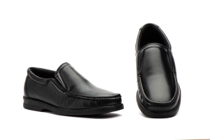 Zapatos Hombre Piel Negro Elásticos  -  Ref. M-70 Negro