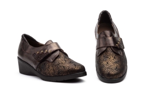 Zapatos Mujer Piel Bronce Licra  -  Ref. GV-7802 Marrón