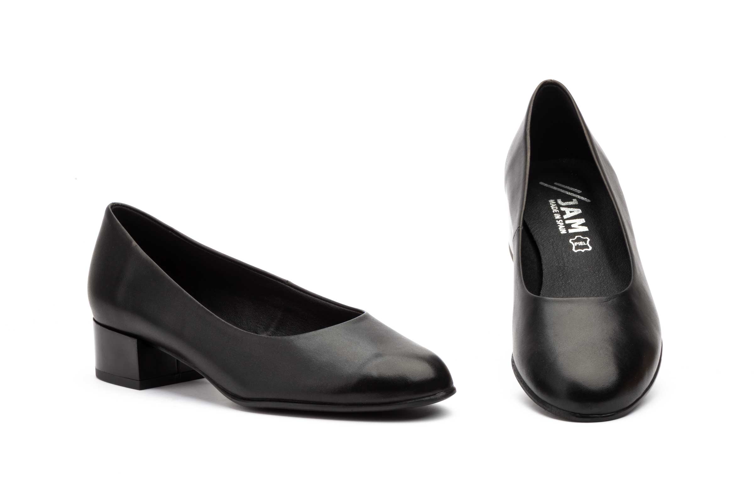 Zapatos Mujer Piel Negro Tacón  -  Ref. 5558 Negro