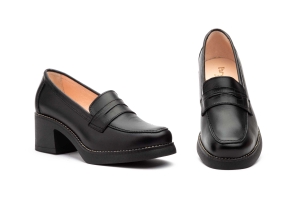 Zapatos Mujer Piel Negro Tacón Antifaz  -  Ref. 1850 Negro