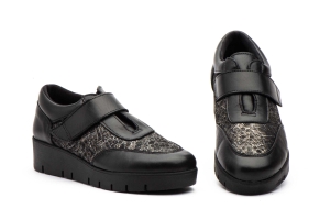 Zapatos Mujer Piel Negro Velcro  -  Ref. 3146 Negro
