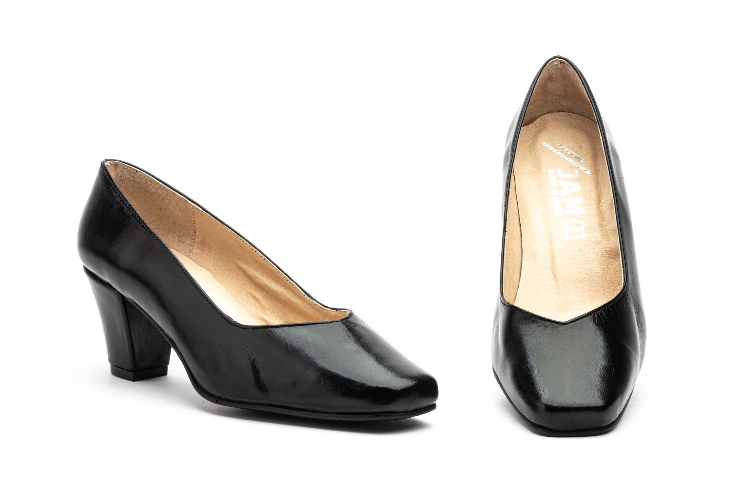 Salón Mujer Piel Negro Tacón  -  Ref. 6790 Negro