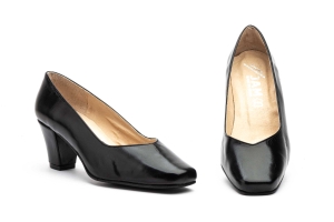 Salón Mujer Piel Negro Tacón  -  Ref. 6790 Negro