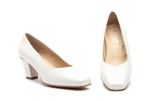 Salón Mujer Piel Blanco Tacón  -  Ref. 6790 Blanco