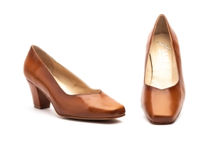 Salón Mujer Piel Camel Tacón  -  Ref. 6790 Camel