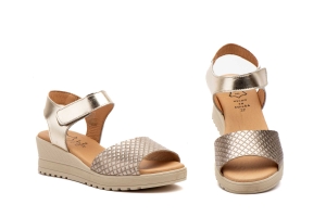 Sandalias Mujer Piel Platino  -  Ref. AE-649 Platino