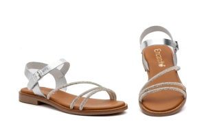 Sandlias Mujer Piel Plata  -  Ref. 11621 Plata