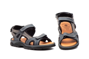 Sandalias Hombre Piel Keloil Marino Gris Morxiva  -  Ref. MX-7041 Marino Gris