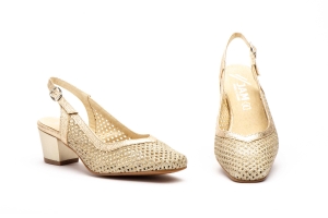 Zapatos Mujer Platino Tacón Bajo  -  Ref. 5612 Platino