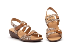Sandalias Mujer Piel Cuero  -  Ref. AT-3452 Cuero Multi