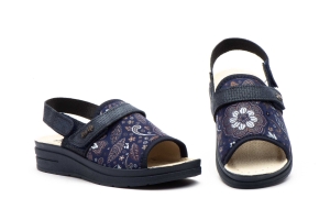 Zuecos Mujer Marino Velcro  -  Ref. TS-1716/V Marino