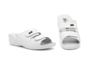 Zuecos Mujer Blanco Velcro  -  Ref. TS-375 Blanco