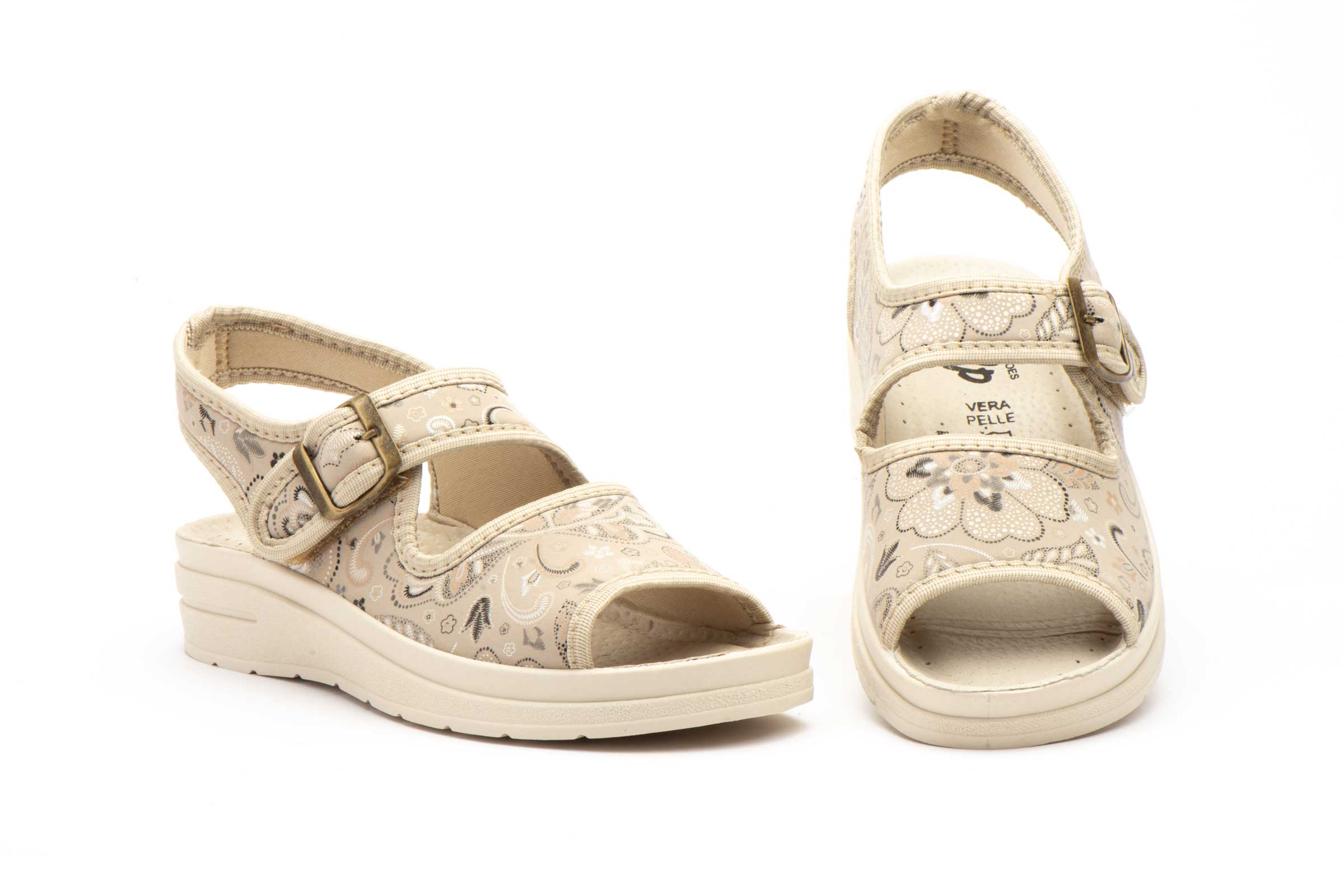 Zuecos Mujer Beige Hebilla  -  Ref. TS-24725 Beige
