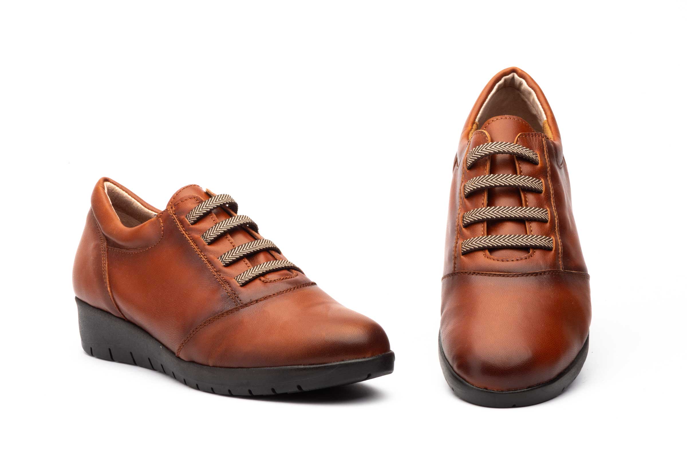 Zapatos Mujer Piel Cuero Elásticos  -  Ref. FX-9431 Cuero