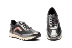Deportivos Mujer Piel Negro  -  Ref. 4455 Negro