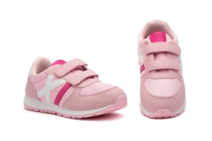 Deportivos Niño Gris Azul Velcro  -  Ref. 5-K804B2 Rosa