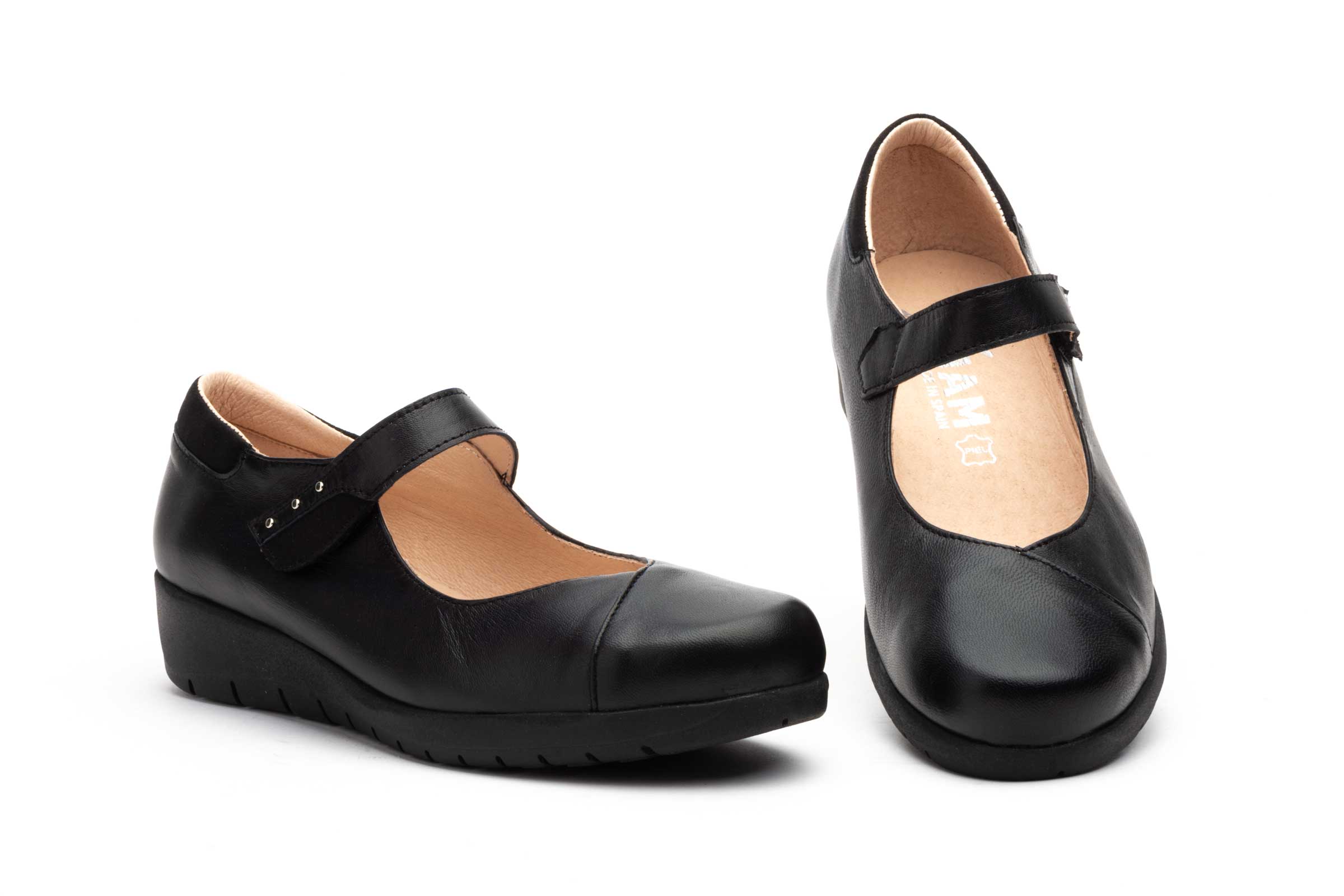 Zapatos Mujer Piel Negro  -  Ref. 75778 Negro