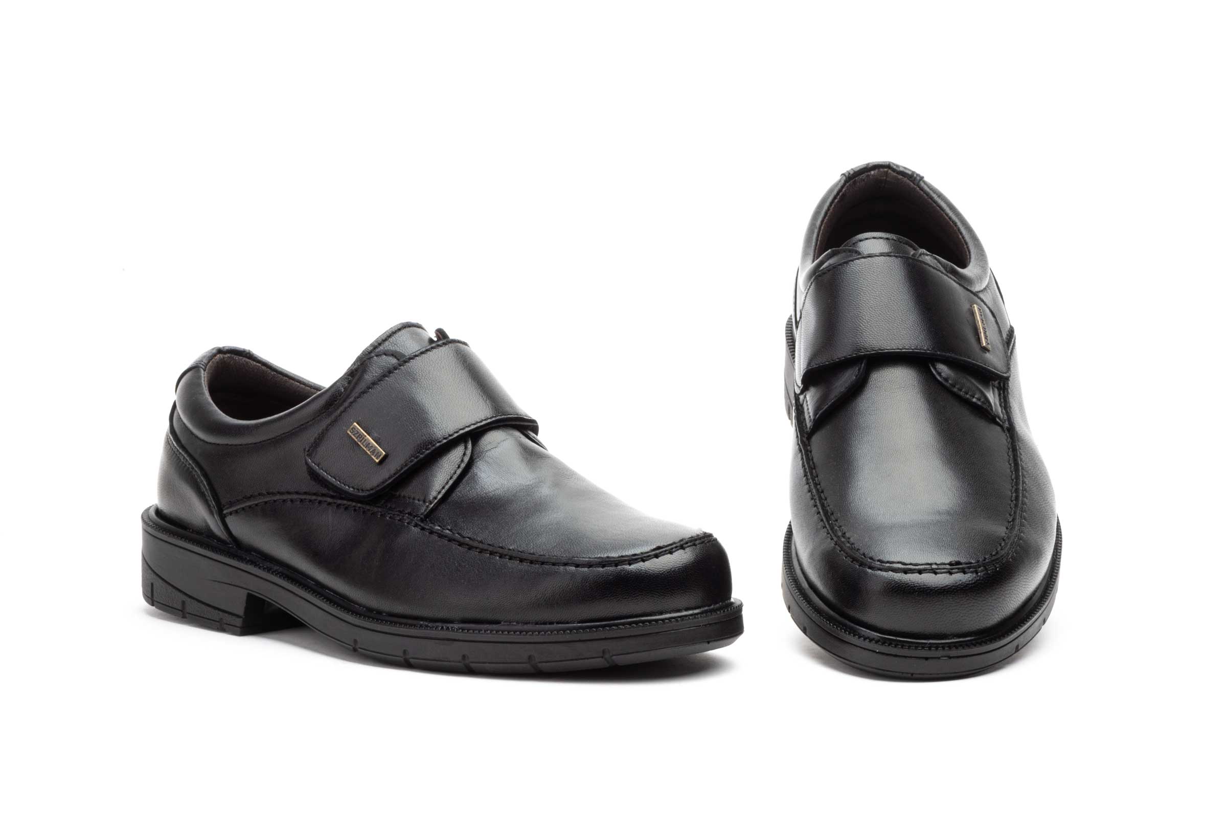 Zapatos Hombre Piel Negro Velcro  -  Ref. SZ-2016 Nejgro