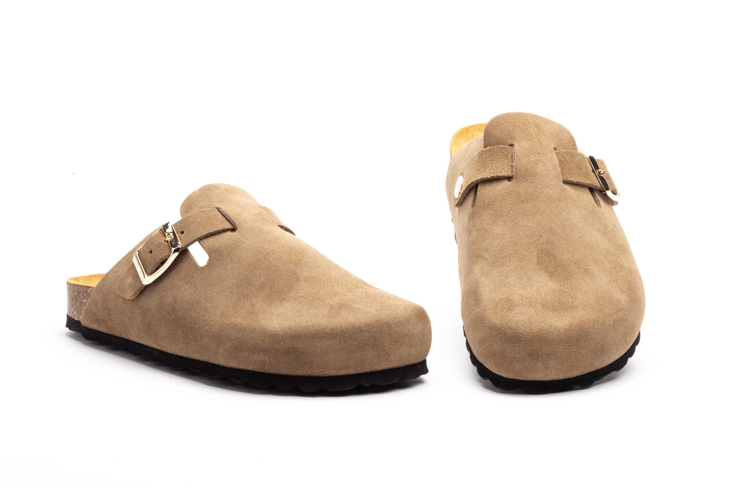 Zueco Piel Taupe Hebilla  -  Ref. BC-7379 Taupe