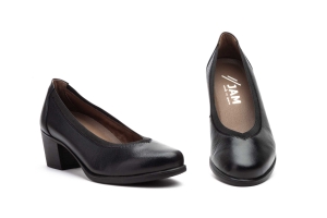 Zapatos Mujer Piel Negro Elásticos  -  Ref. GV-9571 Negro