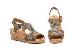 Sandalias Mujer Piel Multi Cuero  -  Ref. AE--306 Multi Cuero