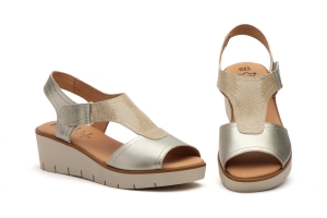 Sandalias Mujer Piel Platino  -  Ref. AE-3308 Platino