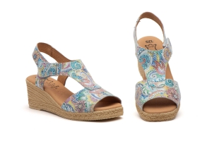 Sandalias Mujer Piel Multi Blanco  -  Ref. AE-306 Multi Blanco